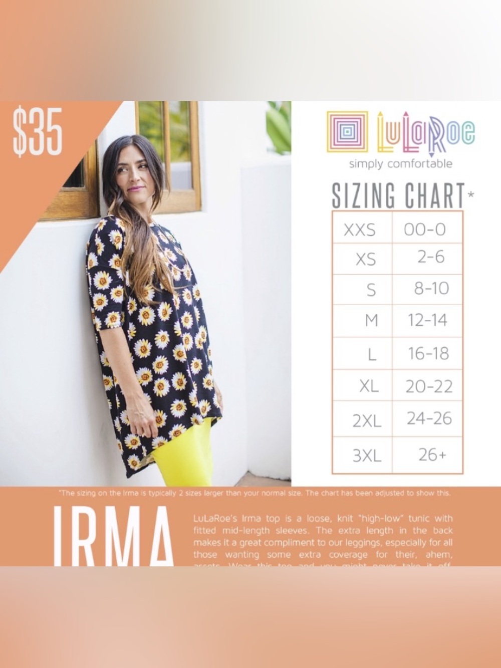 LuLaRoe Irma Tunic Top -